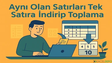 Aynı Olan Satırları Tek Satıra İndirip Toplama