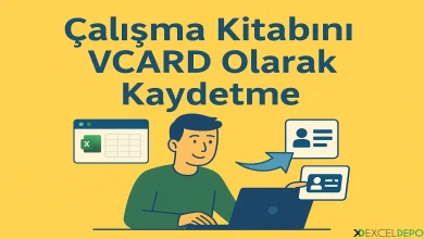 Çalışma Kitabını VCARD Olarak Kaydetme