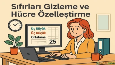 Sıfırları Gizleme ve Hücre Özelleştirme