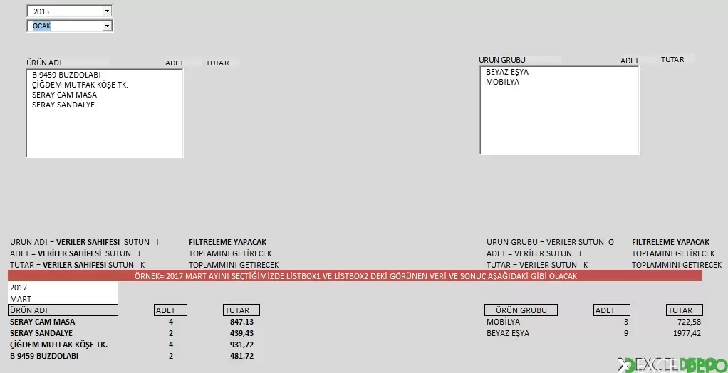 ADO ile ListBoxa Veri Alma
