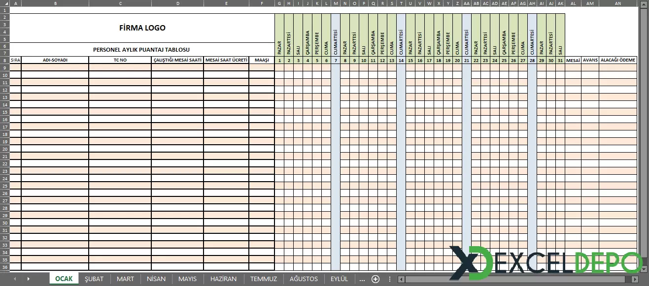 Basit Puantaj Takibi Yapma