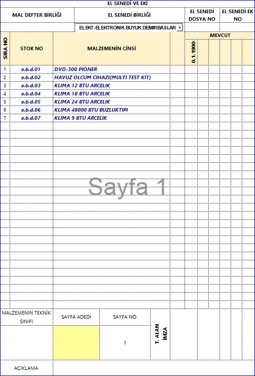 Basit Zimmet Takip Tablosu Kullanma