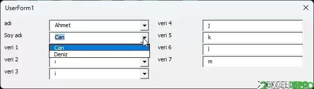 Birbiriyle Bağlantılı ComboBox Kullanma