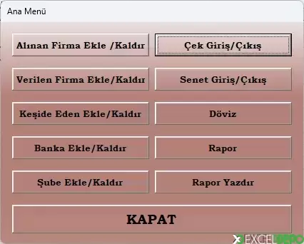 Çek ve Senet Takip Programı