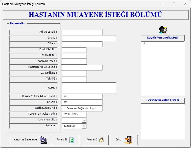 Hasta Transferini Planlama