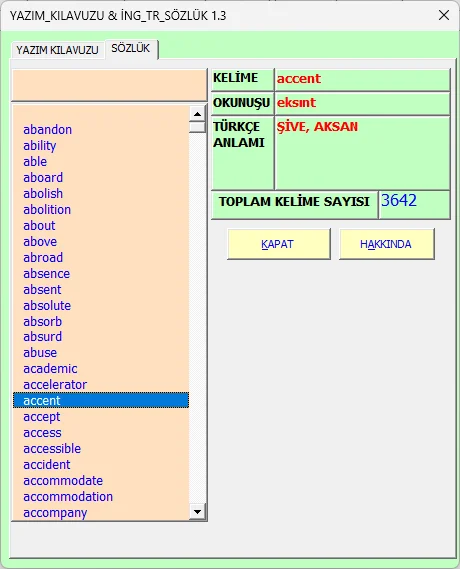İngilizce Türkçe Sözlük Kullanma
