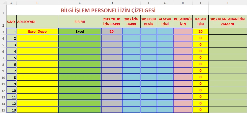 Personel Yıllık İzin Takibi Yapma