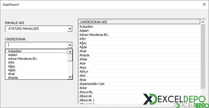 ComboBox ve ListView Nesnelerine Veri Alma