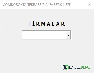ComboBox Verileri Benzersiz Olarak Alma