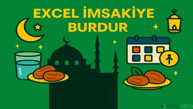 Excel İmsakiye Burdur