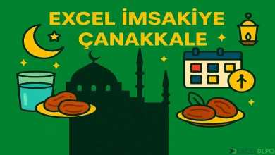 Excel İmsakiye Çanakkale