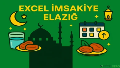 Excel İmsakiye Elazığ