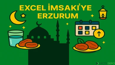 Excel İmsakiye Erzurum