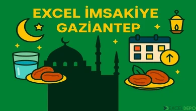 Excel İmsakiye Gaziantep