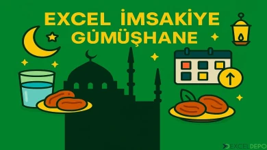 Excel İmsakiye Gümüşhane