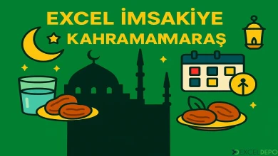 Excel İmsakiye KahramanMaraş