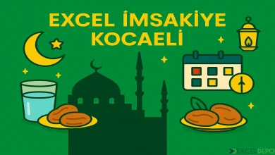 Excel İmsakiye Kocaeli