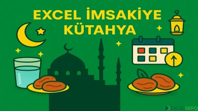 Excel İmsakiye Kütahya