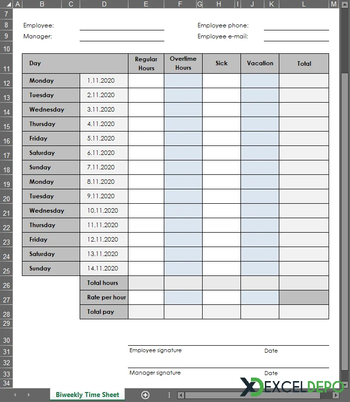 İki Haftalık Zaman Çizelgesi