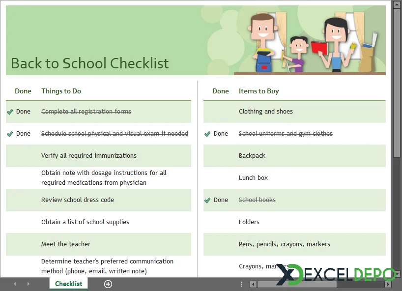 Okul için Kontrol Listesi Oluşturma