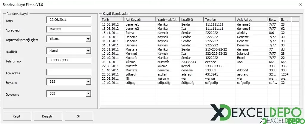 Randevu Çizelgesi Hazırlama