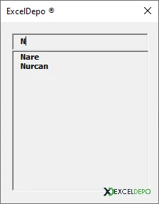 TextBox ile ListBox Veri Filtreleme
