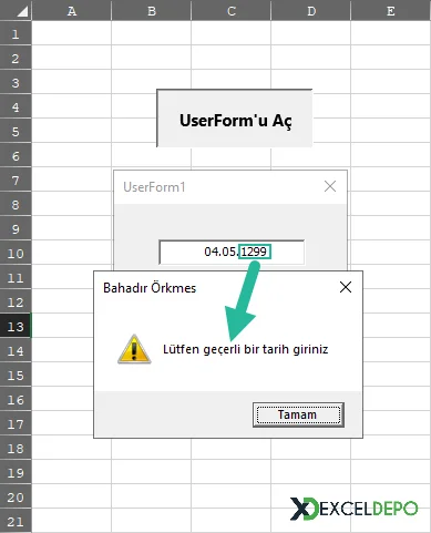 TextBox Tarih Biçimi