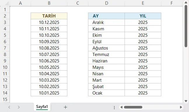 Tarihi Metin Olarak Ay ve Yıla Çevirme